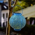 thumbnail image 3 of Light Retro Hanging Solar Lantern with Handle use as Table Lantern，Waterproof Outdoor for Garden Patio Porch, etc., 3 of 8