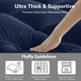 thumbnail image 3 of Teler Mattress Topper Queen Size for Back Pain, 400TC Extra Thick Mattress Pad Pillow Top, Quilted Fitted Mattress Protector Cover with 8-21" Deep Elastic Pocket, Soft & Breathable, Navy, 3 of 7