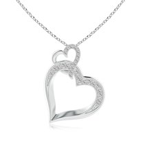 Angara Natural Diamond Heart Pendant Necklace for Women in 14K White Gold – April Birthstone Jewelry | Heart Shaped Diamond Pendant Necklace