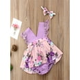 thumbnail image 3 of Gureui Matching Clothes for Girls and Sisters Outfit Sleeveless Deep V-neck Floral Print Dress Romper Lace Flower One-Pieces Jumpsuits, 3 of 8