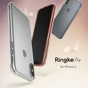 Ringke Air Case Compatible with iPhone X, Lightweight & Thin Flexible TPU Scratch Resistant Cover - Rose Gold