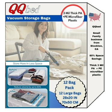 12 PACK Space Saver Large Vacuum Seal Storage Bags ZIPLOCK Compressed Organizer Bags 28"X20"
