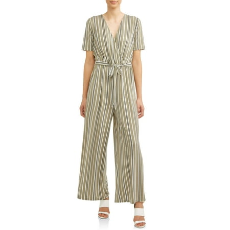 - Women's Surplice Wide Leg Jumpsuit
