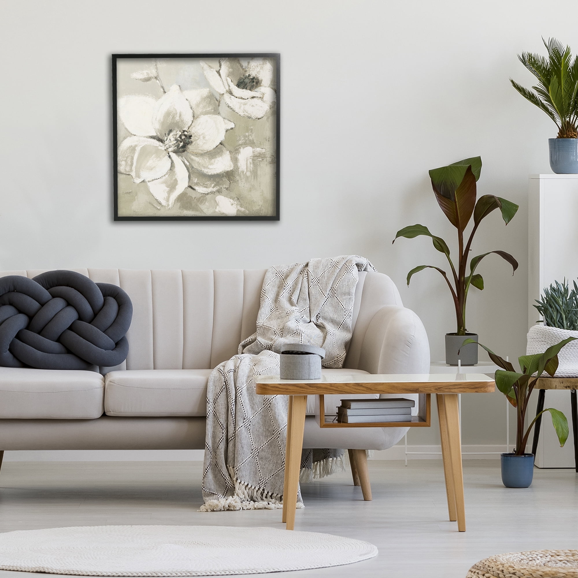 Stupell Industries Magnolias After Rain Black Framed Giclee Art, design by Lanie Loreth