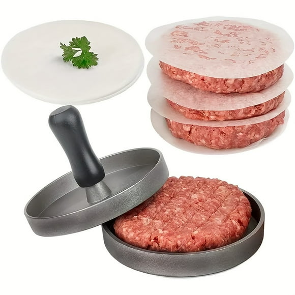 HLONK 1pc Durable Stainless Steel Non-Stick Burger Press Patty Maker - Ideal for Beef Cheese Veggie Burgers | Perfect for BBQ Grill Cooking & Restaurant Use zzz
