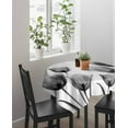 thumbnail image 4 of Black White Tulip Tablecloth Square Table Cloth 60x60 , Waterproof Tablecloth Outdoor Table Cloth, Spring Greyscale Leaf Flower Plant Washable Table Cover for Kitchen Dining Party, 4 of 8