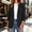 Black plus size blazer for women a1, variant on Women Plus Size Fall Winter 3/4 Sleeve Button Down Open Front Blazer Casual Business Work Loose Solid Jackets Tops, Blue 3XL