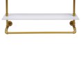 thumbnail image 4 of Gold Industrial Pipe Clothing Rack with Shelves Clothes Rack Retail Display Hanging Holder, 4 of 8