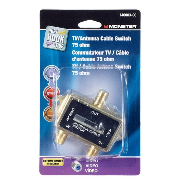 Monster Cable Tv Antenna Cable Switch 75 Ohm Gold Carded