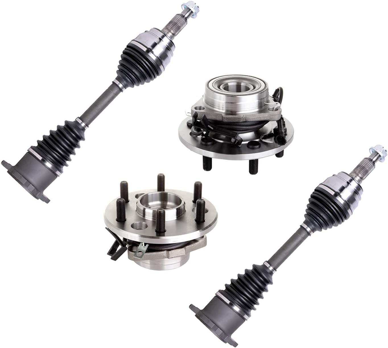 4PC Front CV Axle Drive Shafts & Front Wheel Hub Bearing Assemblies for 19952000 Chevy Tahoe