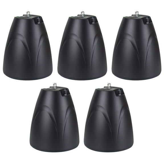 (5) Rockville PEN-65T Black 6.5" 70V Hanging Pendant Speakers For Restaurant/Bar