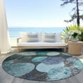 thumbnail image 6 of Addison Rugs Chantille Indoor/Outdoor Transitional Organic Teal Washable Round Rug, 8' x 8', 6 of 6