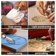 thumbnail image 2 of Juego de 12 herramientas para tallar madera y cera de acero al carbono SK5, kit de cuchillos para caucho, calabaza pequeña, jabón, verduras y más para niños y principiantes con bolsa reutilizable, 2 of 8