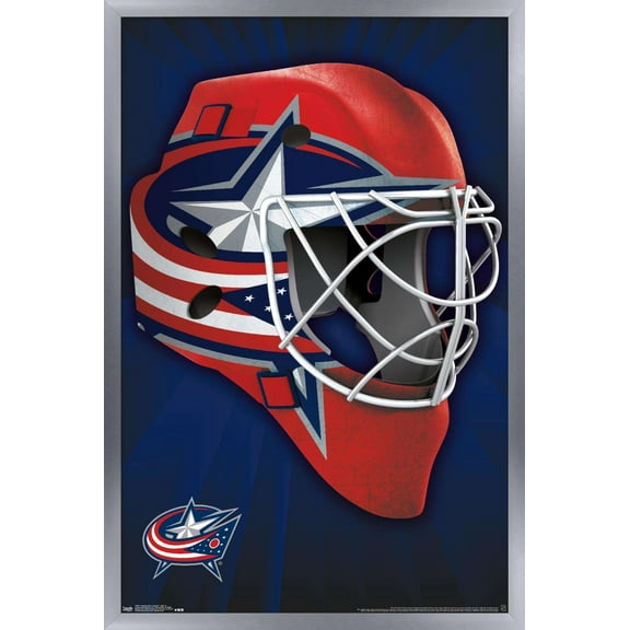 NHL Columbus Blue Jackets - Mask 16 Wall Poster, 14.725" x 22.375", Framed