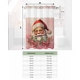 thumbnail image 6 of No Hook Shower Curtain with Snap in Liner, Christmas Santa Bowknot Holly Retro Watercolor Hotel Shower Curtains for Bathroom, Washable Shower Curtain Liner Set with Mesh Top Window, 36"x72", 6 of 6