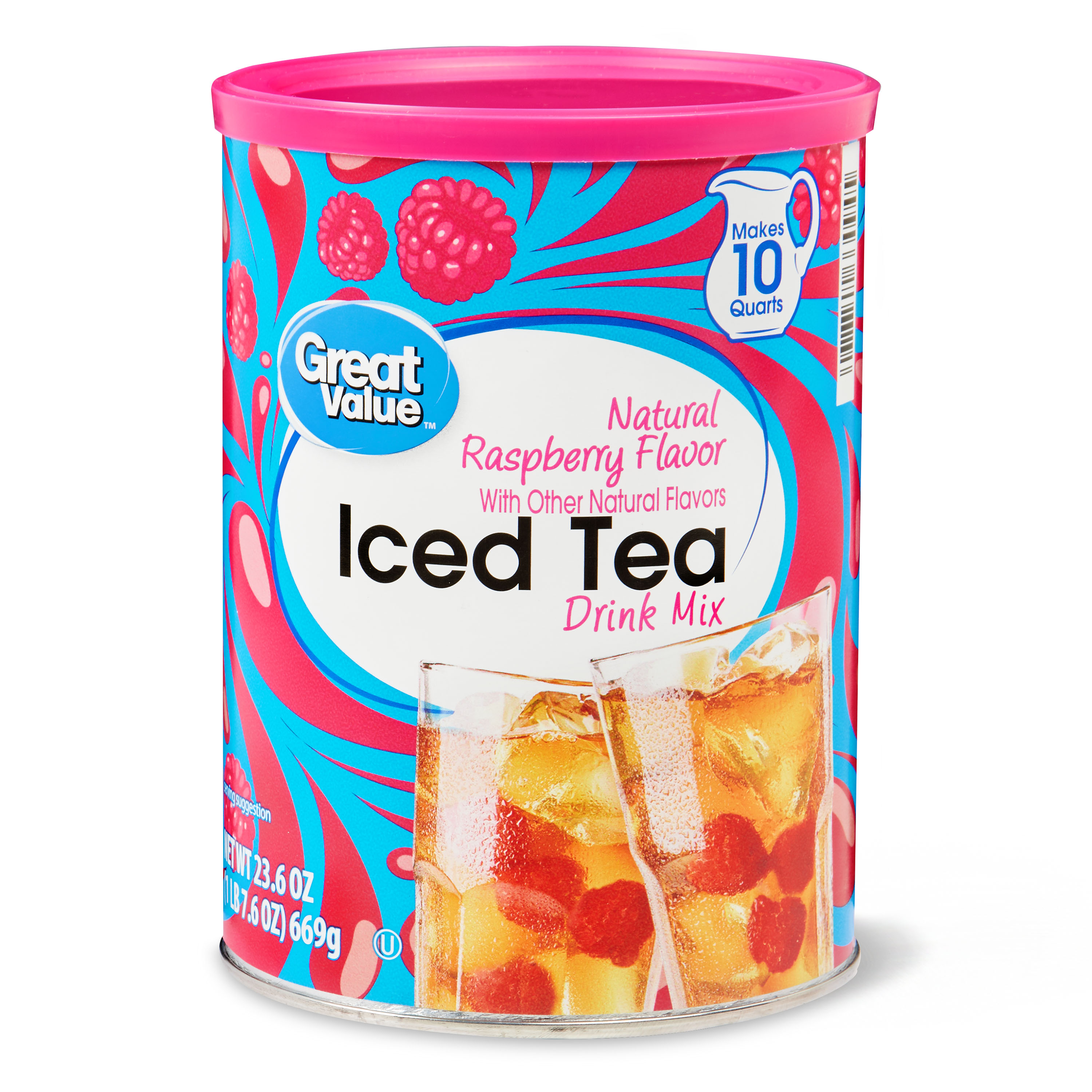 Great Value Natural Raspberry Flavor Iced Tea Drink Mix 23 6 Oz Great Value Natural Raspberry Flavor Iced Tea Drink Mix 23 6 Oz