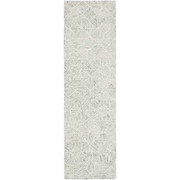 SAFAVIEH Abstract Brock Geometric Runner Rug, Green/Ivory, 2'3" x 8'