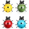 thumbnail image 1 of Mini Metal Ladybug Beetle Fence Hanger Wall Hanging Sculpture Patio Garden Decor for Home Outdoor Statue Figurine 4pcs, 1 of 5