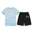 thumbnail image 1 of Swaddling Set Baby Boy Fall Clothes 3-6 Months Children's Short Sleeve Candy Color Comfortable Children's Round Neck T Shirt, 1 of 4