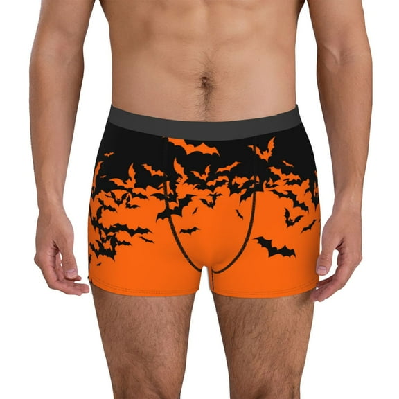 Naloa Halloween With Black Bats Mens Underwear - Boxers for Men, Mens Boxer Briefs, Classic Briefs for Men-Small