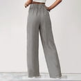 thumbnail image 4 of Delconic Women’s Striped High Waist Loose Fit Casual Pants with Elastic Waistband and Drawstring Relaxed Straight Leg Trousers Black L, 4 of 4