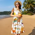 thumbnail image 4 of Naloa Autumn Forest Animals Print Womens Summer A-Line Dress with Pockets,Short Sleeve Dresses,Flowy Beach Swing Dress for Vacation Travel, 4 of 6