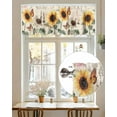 thumbnail image 6 of Spring Farm Sunflower on Vintage Letter Valances for Windows,Kitchen Valance Rod Pocket Short Curtain,American Pastoral Plant Valance Curtain Window Valances for Bedroom Living Room 42x12in, 6 of 9
