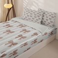thumbnail image 3 of Manfei Brown Dreamy Bowtie Zipper Twin Comforter Sets with Fitted Sheet and 2 Pillowcases,Kawaii Bowknot Zipper Bedding Set,Light Gray Reversible,4pcs, 3 of 7