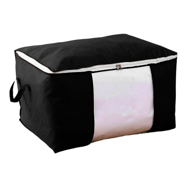 Yuarrent Bolsa de almacenamiento de ropa de cama para el hogar, mantas de dormitorio de gran capacidad no tejidas, bolsa organizadora a prueba de polvo y Almacenamiento y organización del hogar Negro Yuarrent HA066920-02