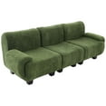 thumbnail image 3 of Christopher Knight Home 94.5" Chenille Sectional Sofa with Curved Armrests, Modern Upholstered Couch, Green, 3 of 13