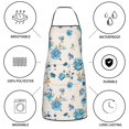 thumbnail image 6 of Pofeuu Rose Flowers Print Aprons with Pockets, Cute Aprons for Kitchen, Cooking, Server, Barber, Chef Apron, 6 of 7