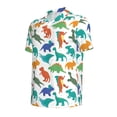 thumbnail image 2 of Balery Colorful Dinosaur Printed Men’s Short Sleeve Polo Shirt, Midweight Men's Shirt,Golf Polo shirts -, 2 of 9