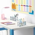 thumbnail image 6 of BZSMCE Acrylic 4 Compartments Pencil Holder Organizer Makeup Brush Holder In Blue Floral Crown Bunny Pattern, 6 of 7