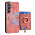 thumbnail image 6 of Nalacover 2-in-1 Magnetic Case for Samsung Galaxy S24, Back Wallet Case with Detachable Card Holder Ring Stand Cover for Samsung Galaxy S24, Vintage PU Leather Shockproof Case - Pink, 6 of 10