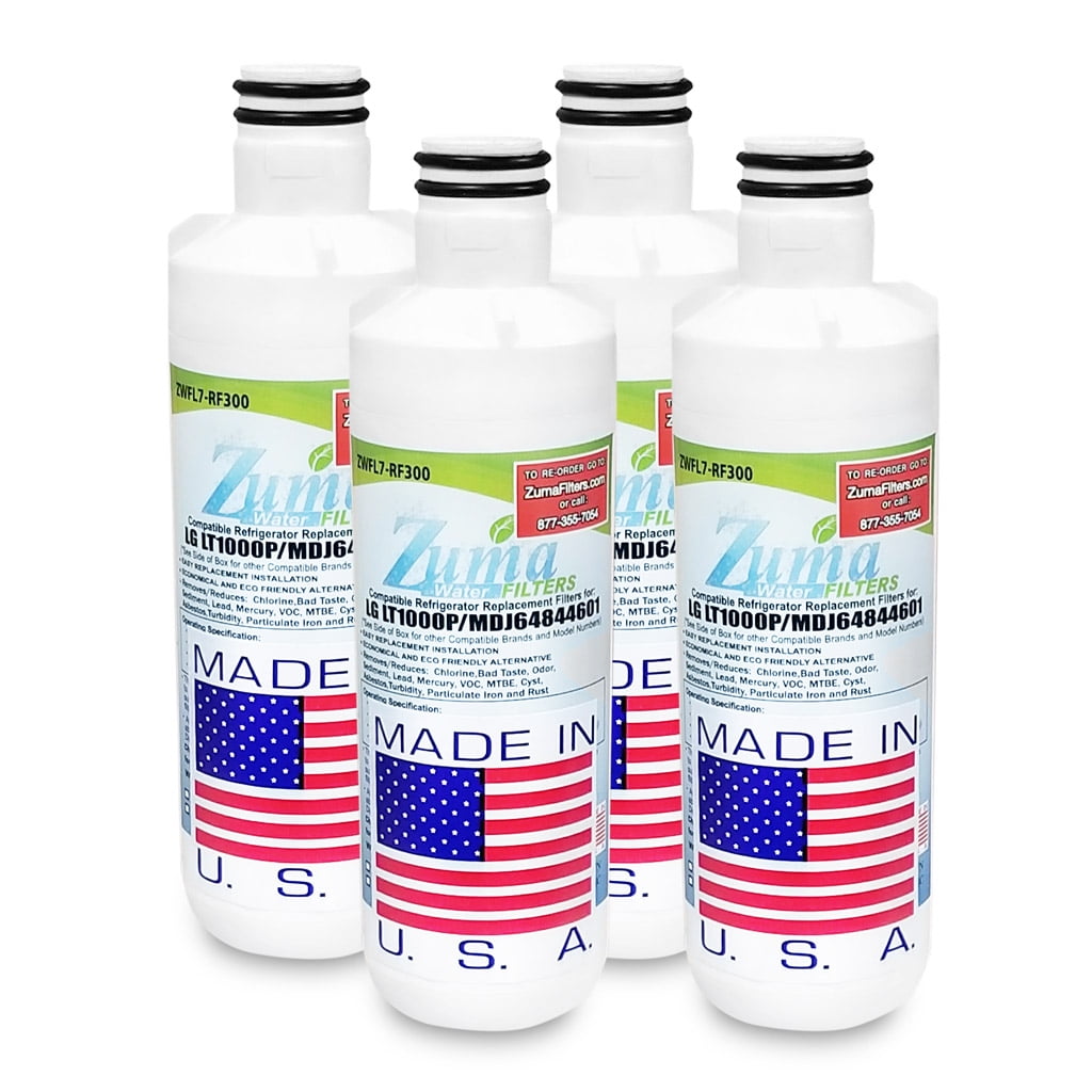 Zuma Filters™ Brand Water and Ice Filter compatible with LG® MDJ64844601 (4 Pack) ZWFL7-RF300