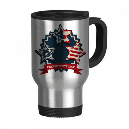 

USA President Flag Festival Celebration Travel Mug Flip Lid Stainless Steel Cup Car Tumbler Thermos