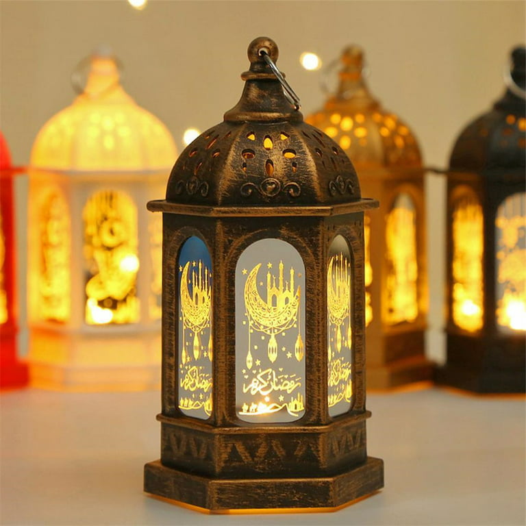 Ramadan Hanging Lantern Eid Ramadan Islamic Lamp Light Decor Eid Mubarak  Ramadan Lamp for Home(1/2pack)