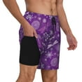 thumbnail image 2 of Balery Purple Snowflakes Mens Swim Trunks Swim Shorts for Men Quick Dry Inseam Beach Shorts with Compression Liner Pocket-Medium, 2 of 9