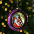 thumbnail image 5 of 4" Mary and Baby Jesus Sequin Religious Christmas Glass Disc Ornament, 5 of 5