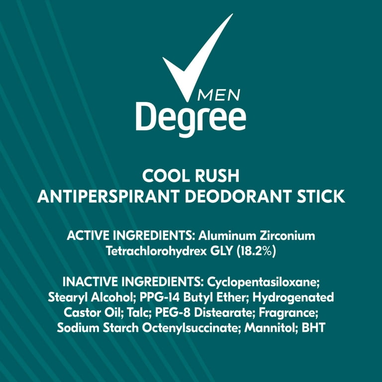 Degree Cool Rush Dry Protection Antiperspirant Deodorant Stick 2.7 oz, Twin  Pack