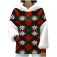 thumbnail image 2 of Craaazy Women's Christmas Hooded Sweatshirt Oversized Warm Long Sleeve Tops Gifts, 2 of 9