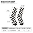 thumbnail image 2 of Balery Black and White Checkerboard Calcetas Largas con Estampado para Hombre y Mujer – Suaves y Transpirables, Talla Única (US 5-11), 2 of 6