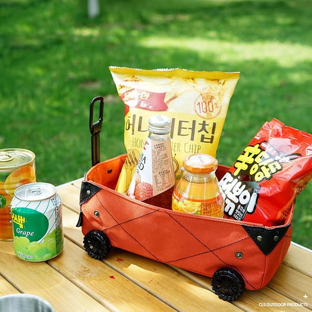 Carro de la compra plegable de lona DIY, carrito de la compra, carro utilitario plegable, Mini caja de pañuelos para coche de Camping para tienda de campaña al aire libre, almacenamiento en el hogar FLhrweasw Nuevo