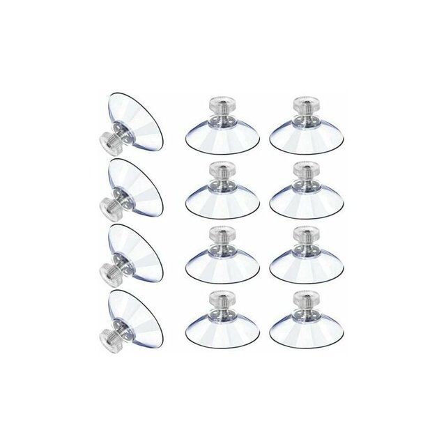 Ventosas de plástico Transparente anticolisión Ventosa Tornillo de goma Tuerca Metal Ventosa fuerte Reemplazo de PVC transparente con tuerca de tornillo Fontainebleau 12PCS