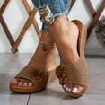 thumbnail image 3 of Mostsola Summer Open Toe Wedge Sandals for Women Hollow Out Bohemia Floral Platform Orthotic Slides, 3 of 7