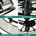 20in Caged Ceiling Fan with Light Remote Control,Farmhouse Industrial