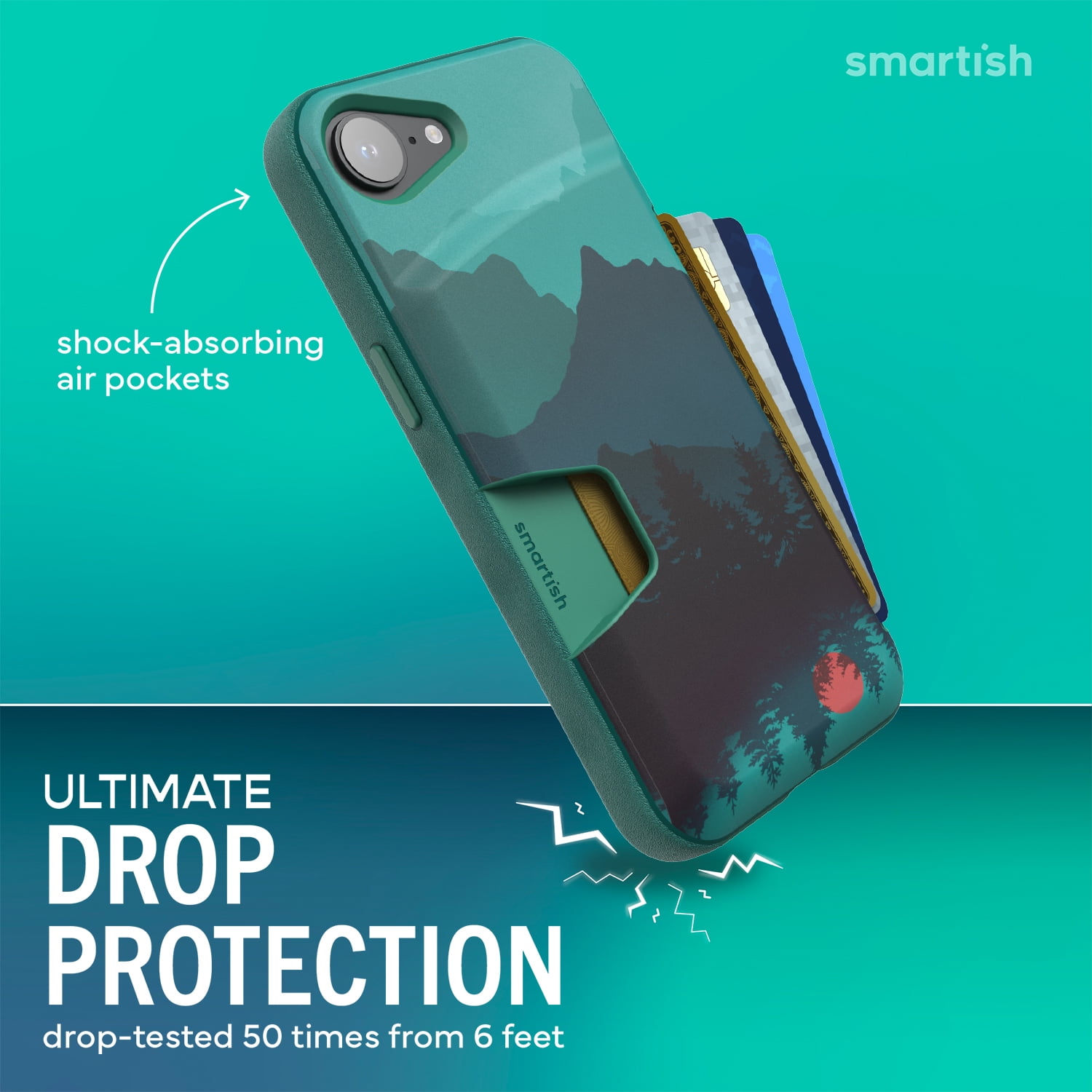 Smartish iPhone 17e/16e Wallet Case - Wallet Slayer Vol 1 - Slim Card Holder - Green