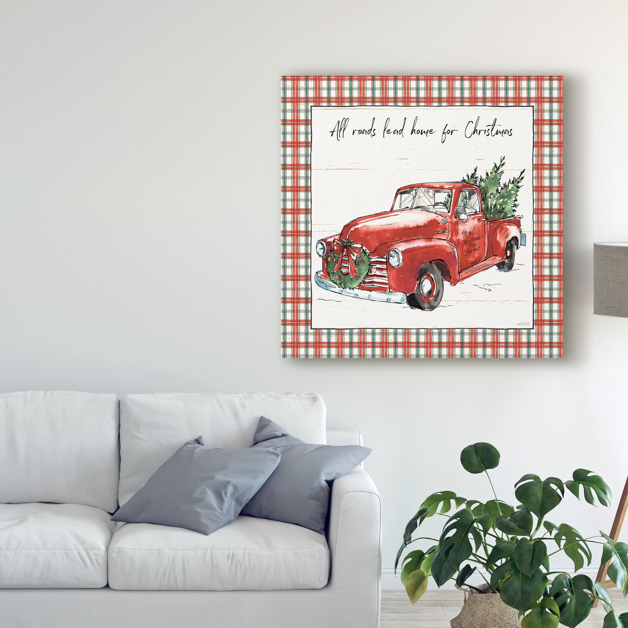Trademark Fine Art 'Holiday on the Farm VI Plaid' Canvas Art by Anne Tavoletti