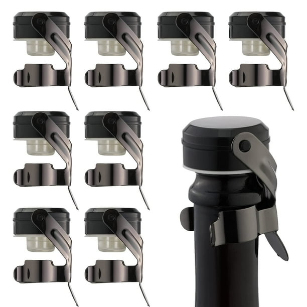 Tapones para Botellas WOTOR para Champagne y Vino de Acero Inoxidable, Paquete de 8