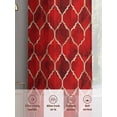 thumbnail image 7 of Red Geometric Semi Sheer Curtains 72 Inch Length 2 Panels Set, Modern Morocco Abstract Art Sheer Kitchen Curtain Privacy Voile Window Curtain for Living Room Bedroom Rod Pocket Drapes, 7 of 7